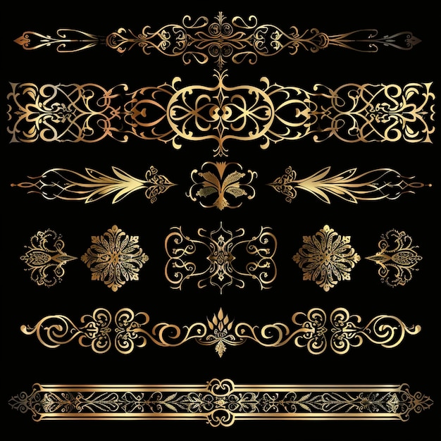 Collezione gratuita di ornamenti calligrafici a vettori