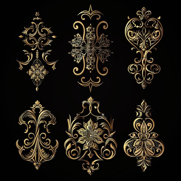 Collezione gratuita di ornamenti calligrafici a vettori