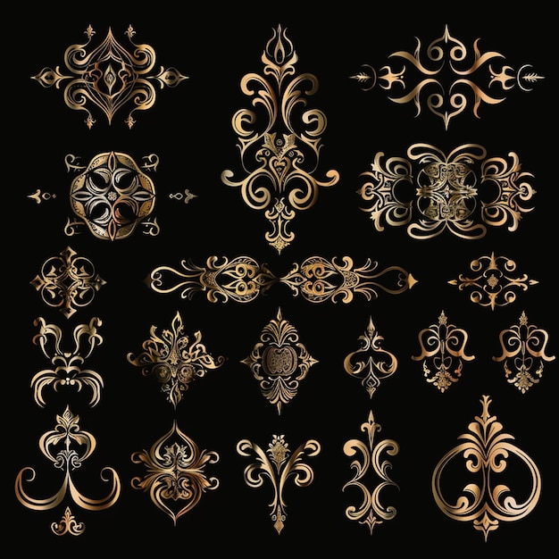 Collezione gratuita di ornamenti calligrafici a vettori