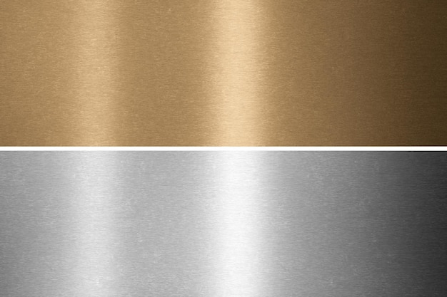 Collezione oro argento e bronzo Sfondo metallico rendering 3d