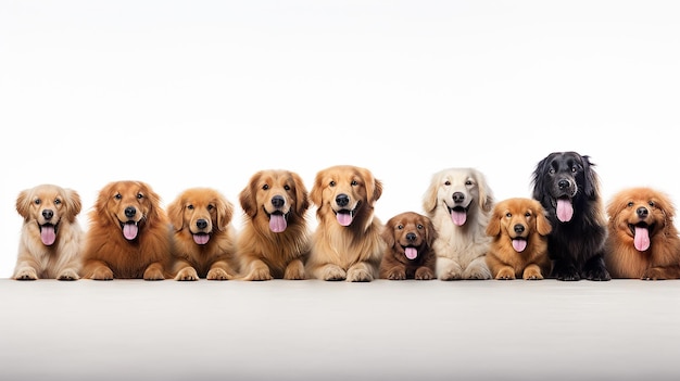 Collezione panoramica di cani e animali domestici