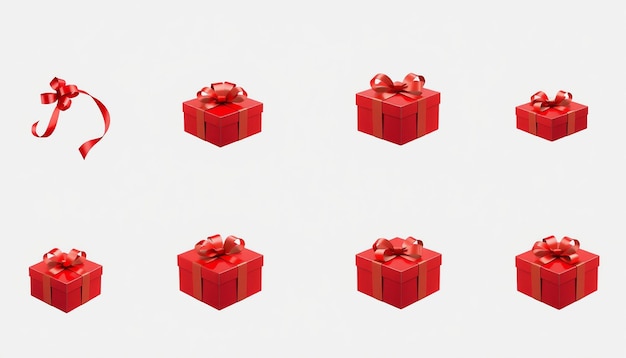 Collezione realistica di scatole regalo e