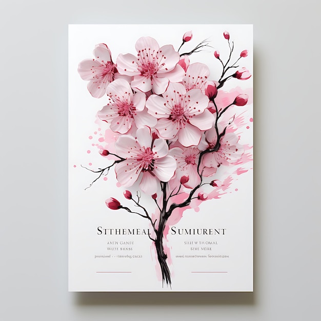 Collezione Sakura Dreams Invitation Card Cherry Blossom Shape Rice Pape illustrazione idea design