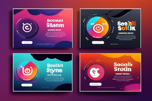 Collezione speciale di modelli di banner per i social media con i migliori colori e stili