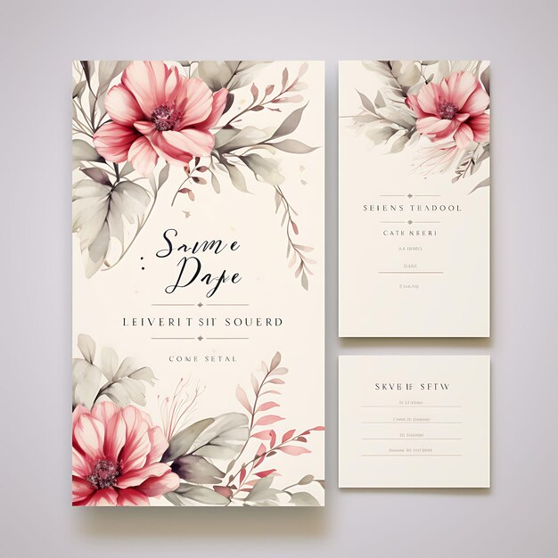 Collezione Vintage Floral Wedding Invitation Card Forma ovale Testurata C Illustrazione idea design