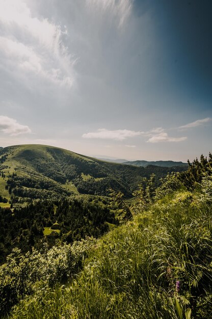 Collina Ploska con rifugio di montagna da Borisov Grandi montagne Fatra Slovacchia Escursioni estate Slovacchia paesaggio