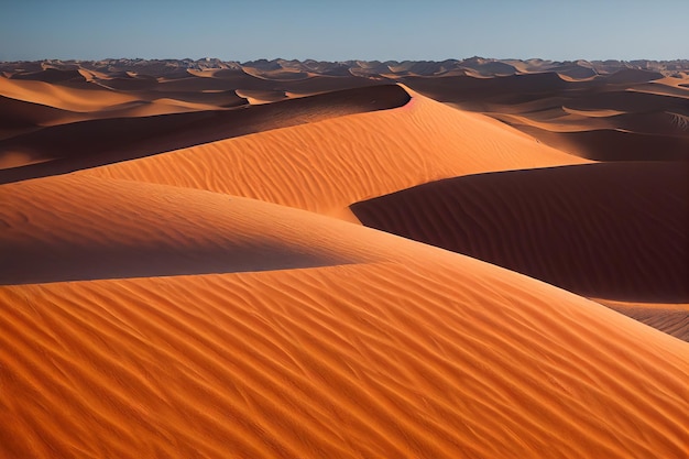 Colline di sabbia secca e dune gialle del deserto