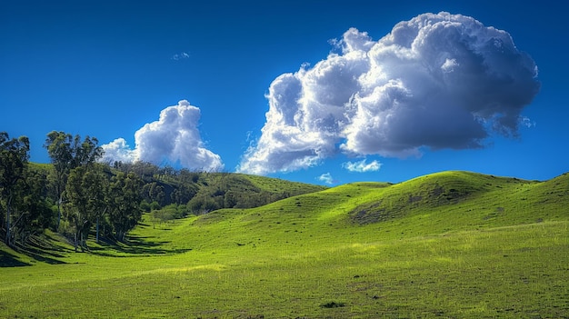 Colline verdi e cielo blu