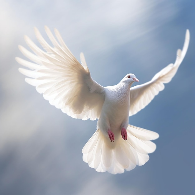 colomba bianca che vola sullo sfondo isolato hd