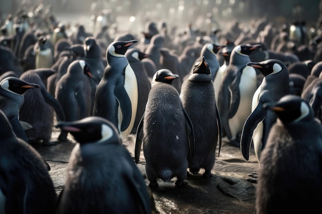 Colonia di pinguini generata dall'intelligenza artificiale