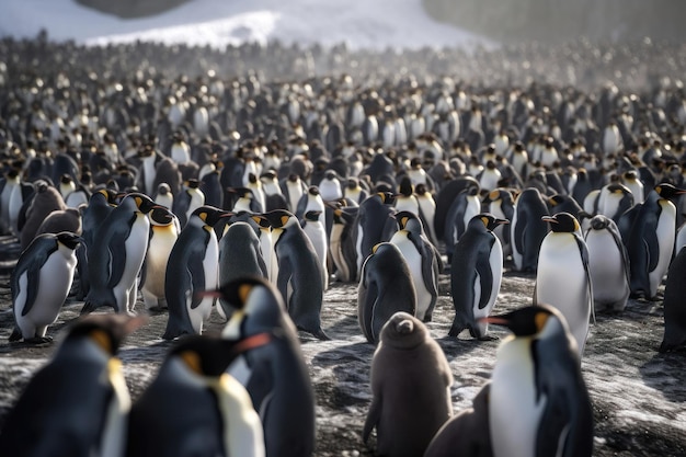 Colonia di pinguini generata dall'intelligenza artificiale