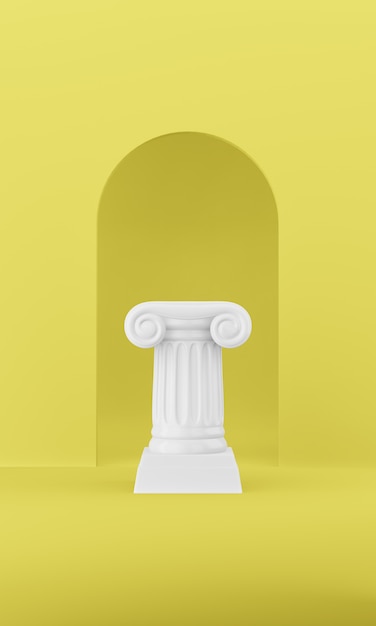 Colonna romana con piedistallo. Rendering 3D.