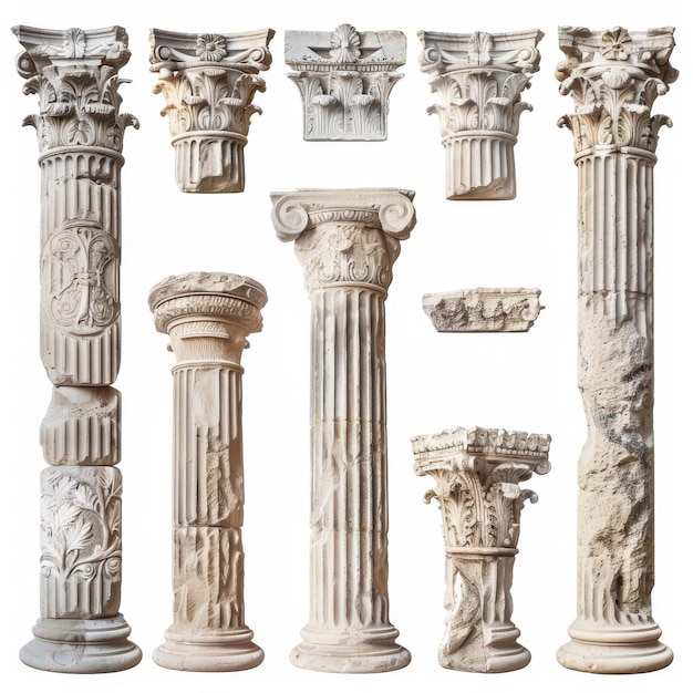 Colonne in pietra isolate Colonne antiche romane Marmo Colonna greca Roma Grecia Architettura