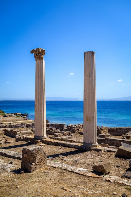 Colonne nel sito archeologico di Tharros, Sardegna