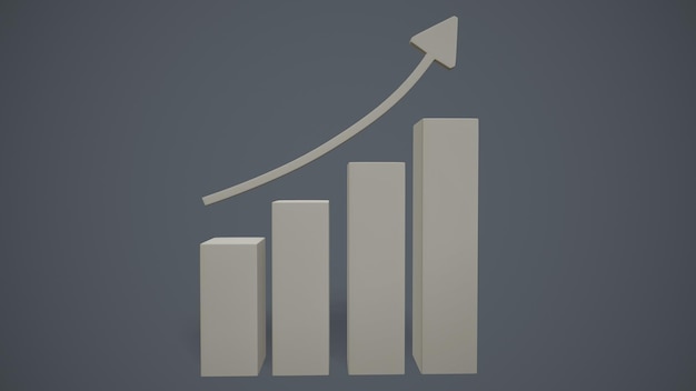 Colonne statistiche per la rappresentazione delle informazioni Salti geometrici finanziari in borsa 3drendering