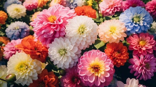 Colorata stagione estiva in fiore bellissimi fiori immagini Arte generata dall'intelligenza artificiale