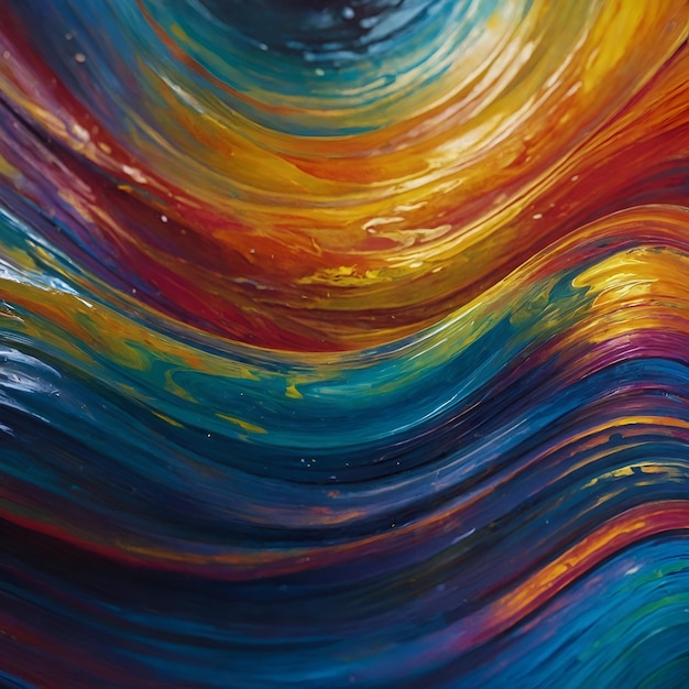 Colorate onde vibranti sfondo di pittura ad olio astratta