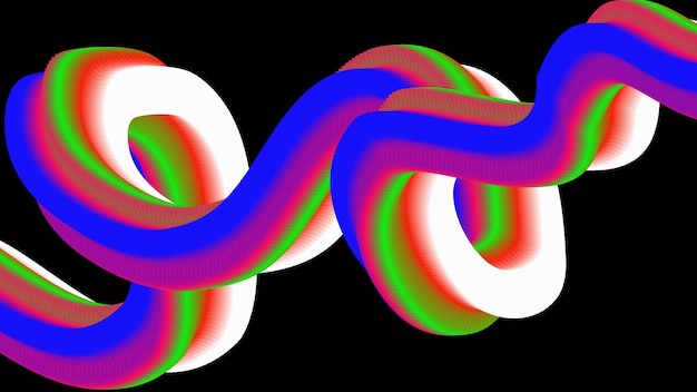 Colorato astratto forma contorta Sfondo di gradienti di flusso 3D Forma d'arte dinamica isolata Vector