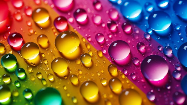 Colorato bellissimo sfondo pubblicitario Da colorate gocce d'acqua generazione di AI