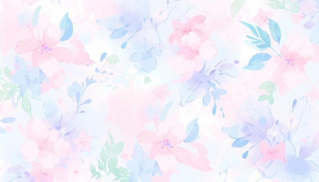 Colorato blu e rosa fiore modello acquerello sfondo carta da parati San Valentino Banner