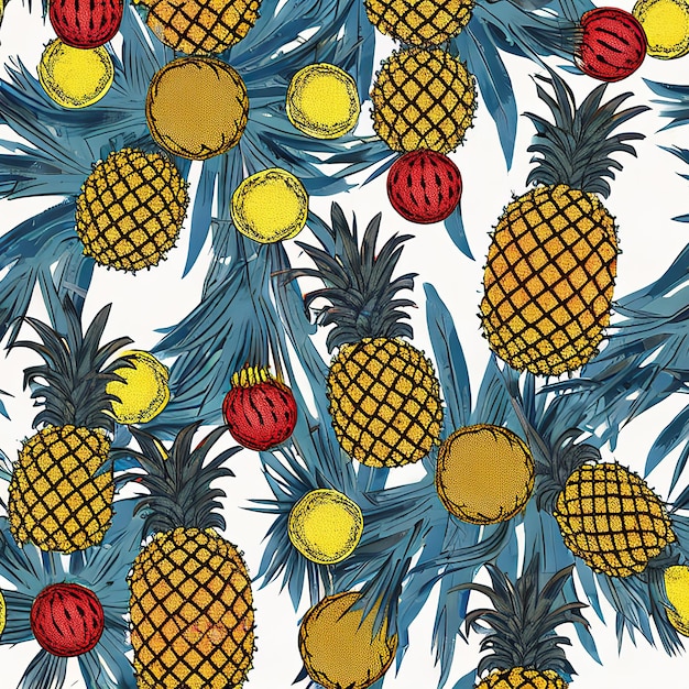 Colorato disegno astratto di frutta di ananas fresco