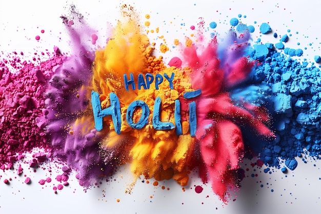 colorato Happy Holi background card design per il festival dei colori dell'India congratulazioni di celebrazione