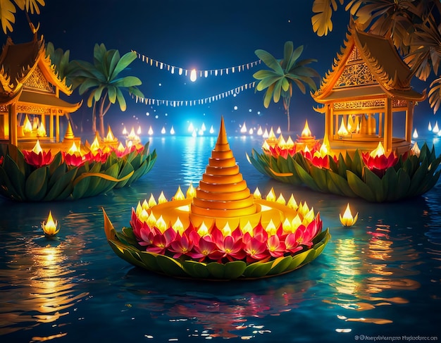 colorato loy krathong festival in thailandia