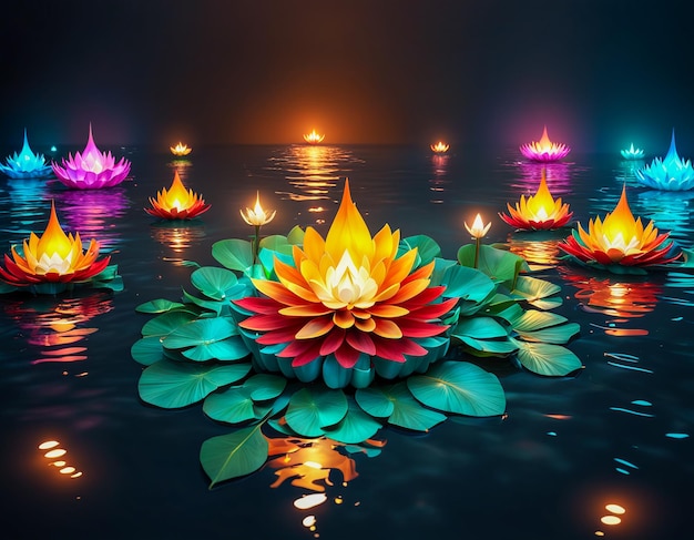 colorato loy krathong festival in thailandia