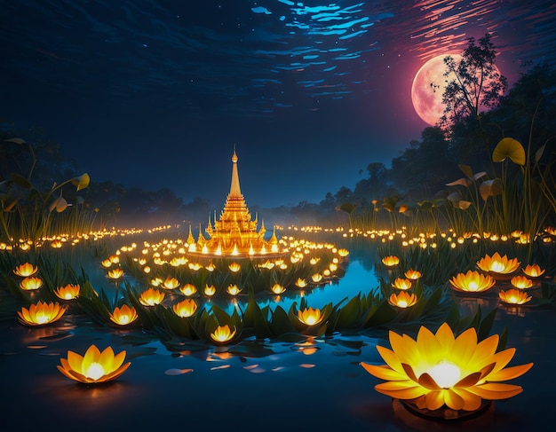 colorato loy krathong festival in thailandia