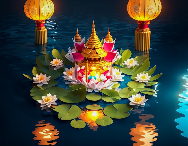 colorato loy krathong festival in thailandia