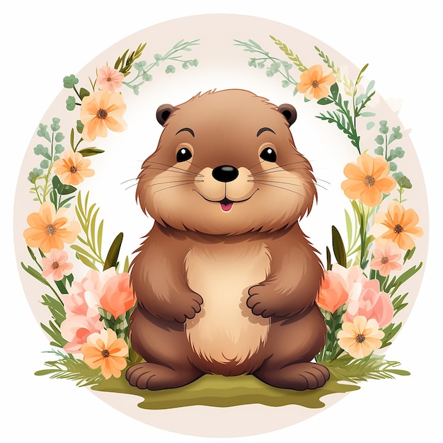 Colorato marmotta stravagante carino pastello clip art