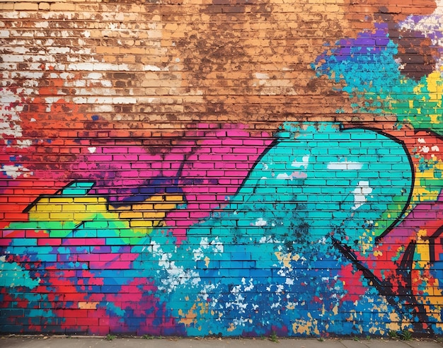 colorato muro di graffiti generato dall'intelligenza artificiale