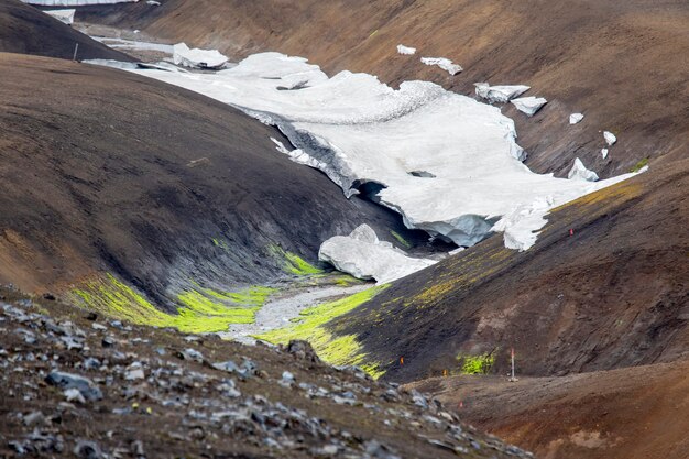 Colorato paesaggio di montagna a Landmannalaugar, Islanda