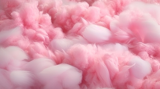 Colorato rosa soffice zucchero filato sfondo generativo Ai
