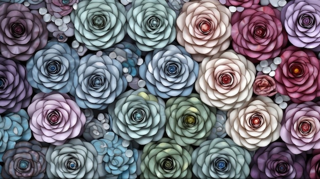 Colorato sfondo rosa ornamentale senza cuciture realizzato in stile mosaico con Generative AI Tech