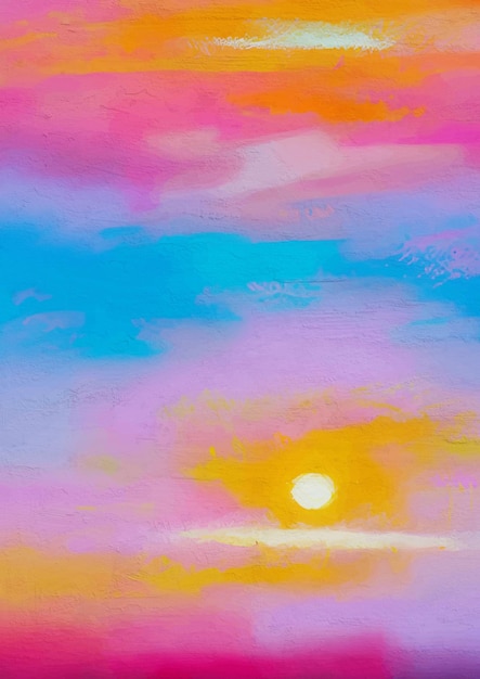 Colorato tramonto romantico dipinto su tela stampabile