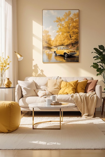Colore bianco Moderno design interno del soggiorno
