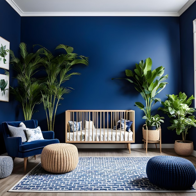 Colore blu marino per bambini sala da letto interior design