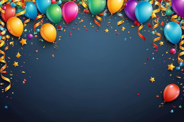 Colore cornice di celebrazione sullo sfondo con confetti Vettore