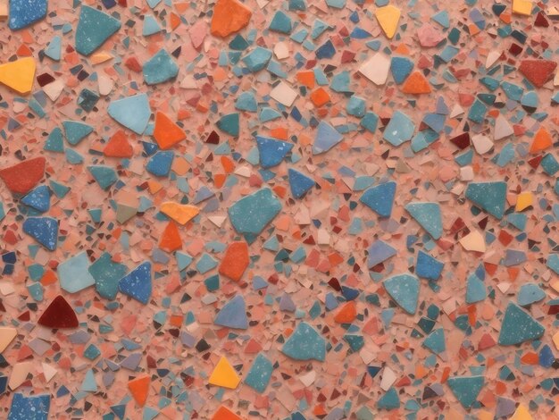 Colore dell'arcobalenoTessitura di terrazzo Piastrelle di mosaico Terrazzo Marmo Sfondio ai generato