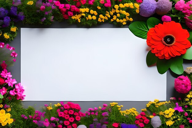 Colore della carta bianca per il testo con il fiore che circonda il colore di sfondo