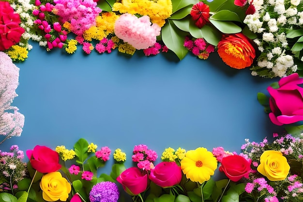 Colore della carta bianca per il testo con il fiore che circonda il colore di sfondo