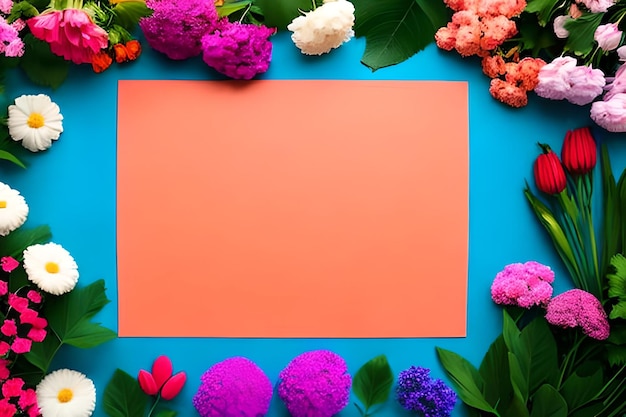 Colore della carta bianca per il testo con il fiore che circonda il colore di sfondo