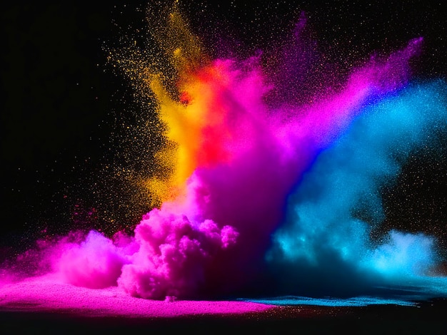 Colore esplosione di polvere sfondo nero