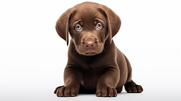 Colore marrone cioccolato Labrador Puppy isolato su sfondo trasparente Cute Pet Canine