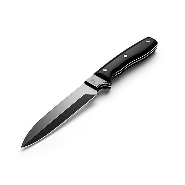 Colore nero coltello 3D vettore sfondo bianco isolato hig