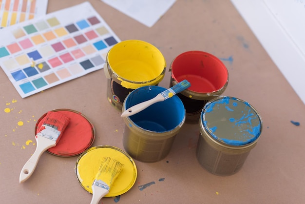 colore preparato per dipingere il muro