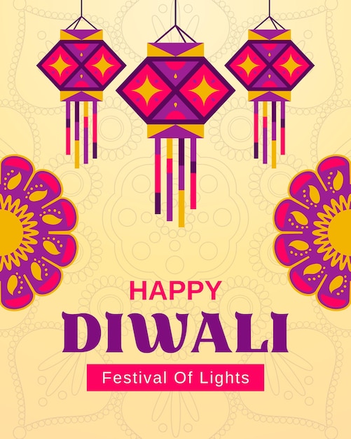 Colore rosa e viola Buon Diwali