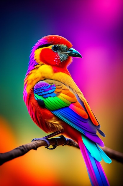 Colorful BirdBird Volare nel cielo generato Ai