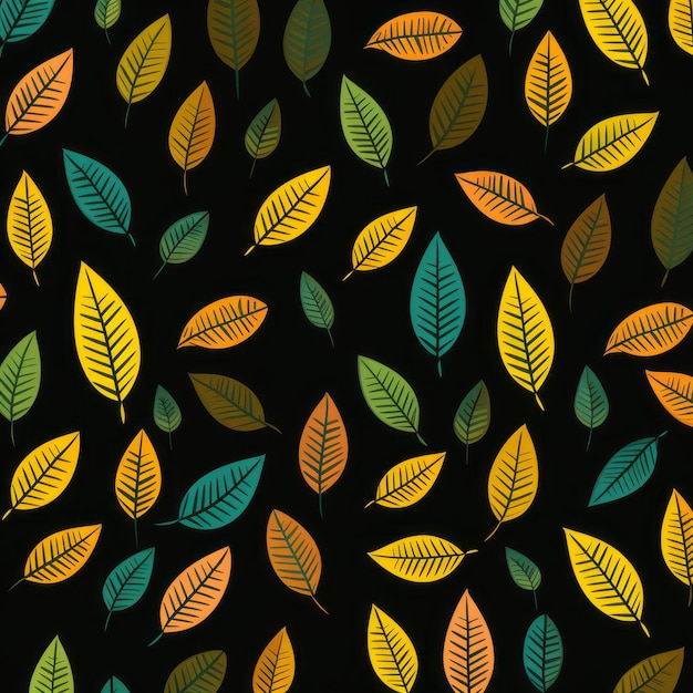 Colorful Leaf Icon Pattern Motion Design (Disegno di movimento delle foglie colorate)